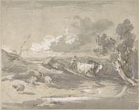 Open Landscape with Herdsman, Cows, and Sheep by Thomas Gainsborough