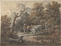 Woodland Scene with a Peasant, a Horse, and a Cart by Thomas Gainsborough