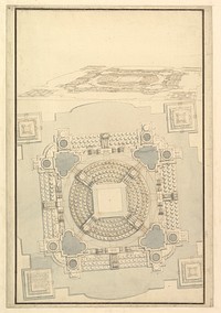 Ground Plan of the Catafalque for Anna Cristina, Wife of Carlo Emanuele II of Savoy, Workshop of Giuseppe Galli Bibiena