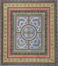 Design for Ceiling with Plant and Arabesque Decoration