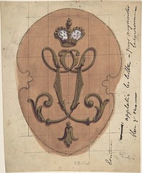 Design for a Monogram Surmounted by a Crown