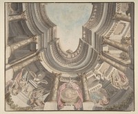 Design for a Trompe L'Oeil Ceiling by Flaminio Innocenzo Minozzi