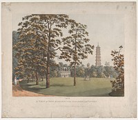 A View in Kew Gardens of the Alhambra and the Pagoda by Heinrich Joseph Schütz