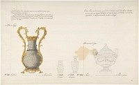 Design for Four Vases, Anonymous, French, 19th century