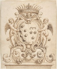 Heraldic Design for Henry IV and Marie de Medici (?), anonymous, French, 17th century