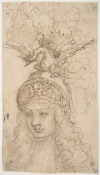 Design for a Helmet with a Dragon Presented in Frontal View by Giovanni Battista Foggini