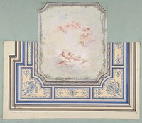 Design for Ceiling with Putti, Hôtel of Doctor Cranchi by Jules-Edmond-Charles Lachaise and Eugène-Pierre Gourdet