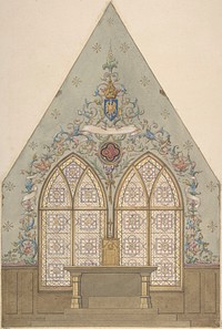 Design for Altar and Chapel, Farnborough by Jules Lachaise and Eugène Pierre Gourdet