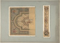 Two Designs for Ceiling with Putti and Allegorical Figures of the Arts by Jules Edmond Charles Lachaise and Eugène Pierre Gourdet