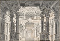 Design for a Stage Set, attributed to Pietro Righini