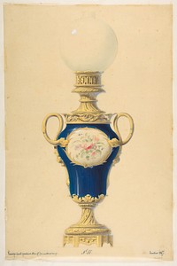 Design for an Oil Lamp, Anonymous, French, 19th century