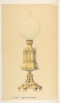 Design for an Oil Lamp, Anonymous, French, 19th century