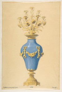 Design for a Porcelain Candelabra with Seven Branches