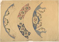 Three Designs for Plate Borders, Anonymous, French, 19th century