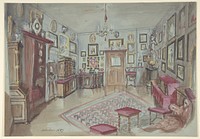 Drawing of an Interior: Atelier by Anonymous, French, 19th century