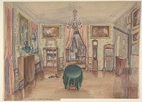 Drawing of an Interior: Salle à manger by Anonymous, French, 19th century