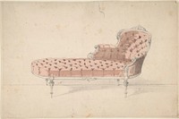 Design for Chaise Lounge, Anonymous, French, 19th century