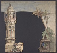 Design for a Stage Set at the Opéra, Paris by Eugène Cicéri