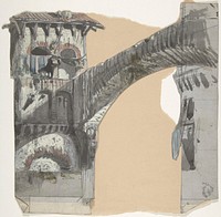 Design for a Stage Set at the Opéra, Paris by Eugène Cicéri