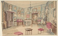 Drawing of an Interior: Atelier by Anonymous, French, 19th century