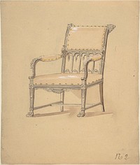 Design for a Chair, Anonymous, French, 19th century