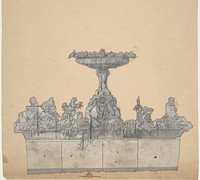 Design for a Stage Set at the Opéra, Paris: A Fountain by Eugène Cicéri