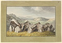 A Prehistoric Stone Circle on a Mound, an Extensive Landscape Beyond by Johann Heinrich Wilhelm Tischbein