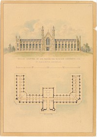 Design Adopted by Governor Mason for University of Michigan (elevation and plan)