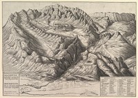 View of La Grande Chartreuse in the French Alps / Descriptio Maioris Cartusi&aelig; Montium, et &AElig;dificiorum dependentium by Wenceslaus Hollar (after Antonius de la Halle)