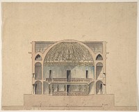 Design for the Interior Elevation of a Theater, Anonymous, French, 19th century