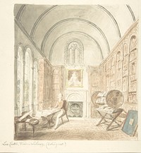 Lea Castle, View in the Library, Looking East, attributed to John Carter