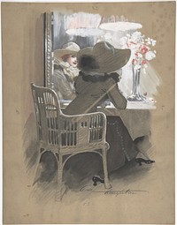 Portrait of a Woman Seated at a Table by Will Houghton 