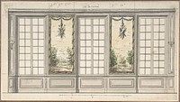 Design for a Windowed Wall with Decorative Panels, Anonymous, French, 19th century