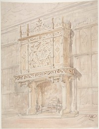 Medieval or Tudor Chimneypiece Design by Anonymous, British, 19th century