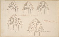 Gothic Window Traceries, Tewkesbury; Tomb (verso)