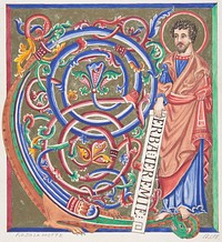 Illuminated Initial and Saint