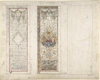 Design for Stained Glass with Marine Motifs