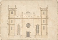 Facade of a Gothic Revival Church, attributed to Henry Keene