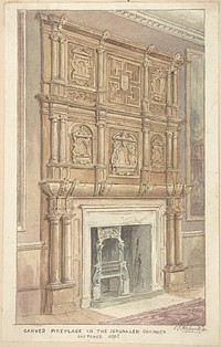 Oak Carving from Fireplace in the Jerusalem Chamber, Westminster by Charles James Richardson