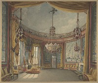 The Saloon, Brighton Pavilion by attributed to Auguste Charles Pugin