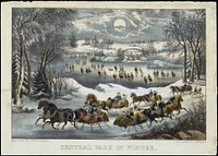 Central Park in Winter published and printed by Currier & Ives