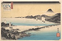 Seta no Sekisho.  Sunset, Seta.  Lake Biwa by Utagawa Hiroshige