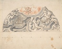 Two projects for stucco for an italian ceiling., Anonymous, Italian, Piedmontese, 18th century