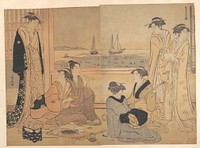 A Party of Merrymakers in a Tea-house at Shinagawa by Torii Kiyonaga