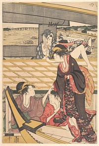 Pleasure Parties in Boats on the Sumida River under the Ryogoku Bridge by Utamaro Kitagawa (1754–1806)