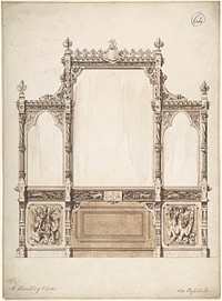 Design for Wall with Wooden Trim by Charles Hindley and Sons