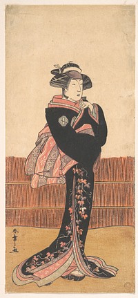 The Third Azuma Tozo as a Woman in a Black Kimono