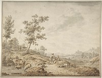 Landscape with Herdsmen and Their Cattle by Jordanus Hoorn