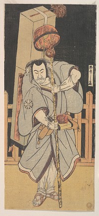 The First Nakamura Nakazo as a Rokuju-rokubu Standing at Night