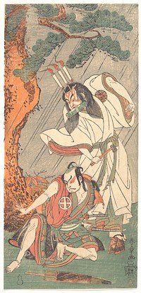 Kabuki Actors Ichimura Uzaemon IX as Ko-kakeyama and Ōtani Hiroji III as Kōga Saburō